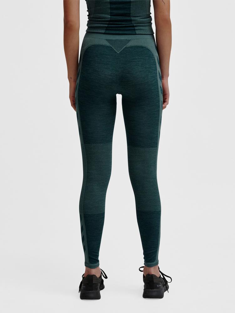 hummel hummel hmlCLEA SEAMLESS MID WAIST TIGHTS Tights Damen - GREEN GABLES/GARDEN TOPIARY ME - 1 | SportScheck