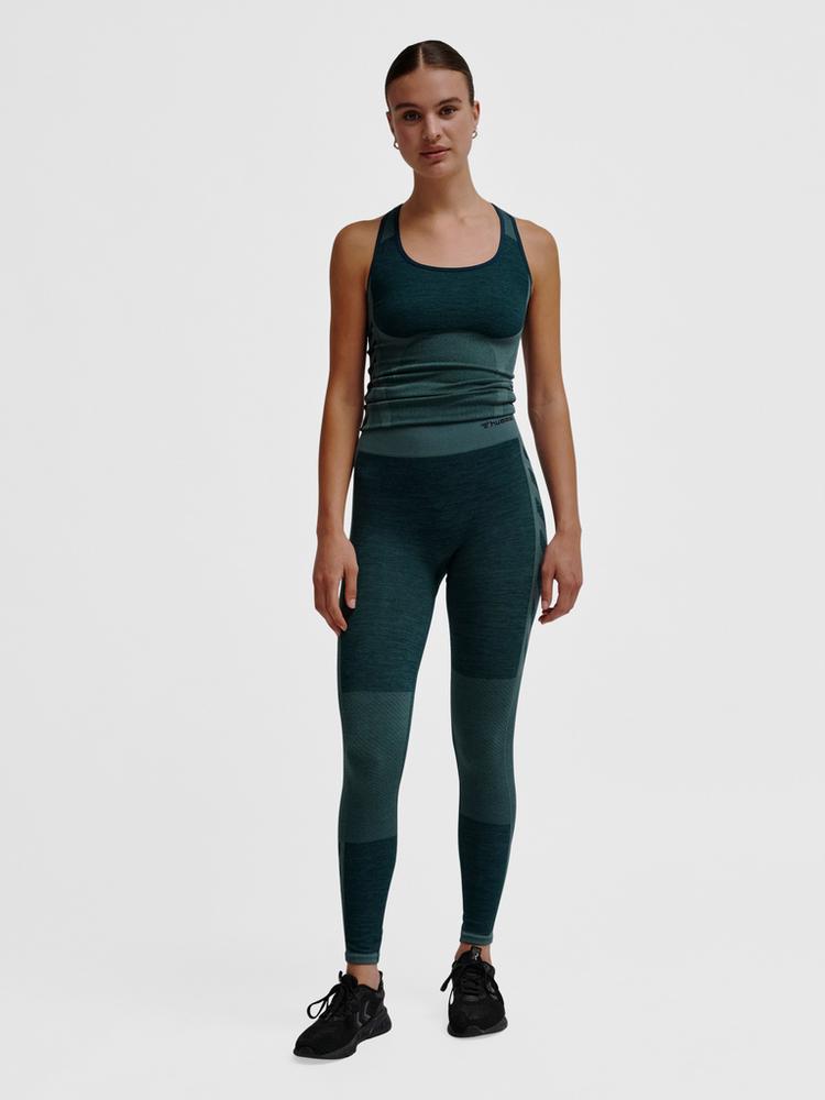 hummel hummel hmlCLEA SEAMLESS MID WAIST TIGHTS Tights Damen - GREEN GABLES/GARDEN TOPIARY ME - 2 | SportScheck