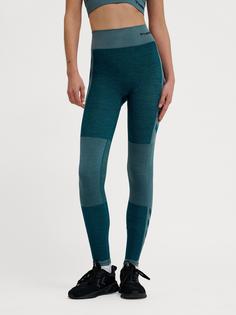 Rückansicht von hummel hmlCLEA SEAMLESS MID WAIST TIGHTS Tights Damen DARK SEA