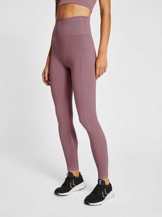 Rückansicht von hummel hmlTIF SEAMLESS HIGH WAIST TIGHTS Tights Damen ROSE TAUPE