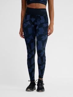 Rückansicht von hummel Tights Damen BLUE INDIGO MELANGE