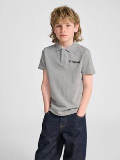 Rückansicht von hummel hmlMOVER COTTON POLO KIDS Funktionsshirt Kinder GREY MELANGE