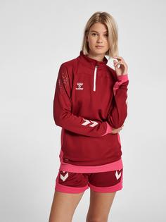 Rückansicht von hummel hmlLEAD WOMAN HALF ZIP Funktionssweatshirt Damen BIKING RED
