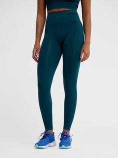 Rückansicht von hummel hmlTIF SEAMLESS HIGH WAIST TIGHTS Tights Damen DARK SEA