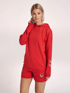 Rückansicht von hummel hmlLEAD WOMEN POLY HOODIE Hoodie Damen TRUE RED