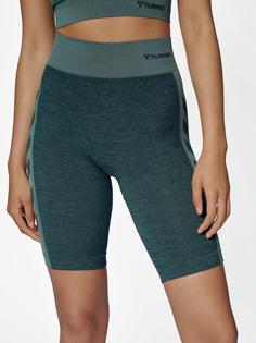 Rückansicht von hummel hmlCLEA SEAMLESS CYCLING SHORTS Funktionsshorts Damen GREEN GABLES/GARDEN TOPIARY ME