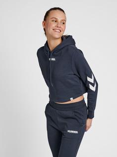 Rückansicht von hummel hmlLEGACY WOMAN CROPPED HOODIE Hoodie Damen BLUE NIGHTS
