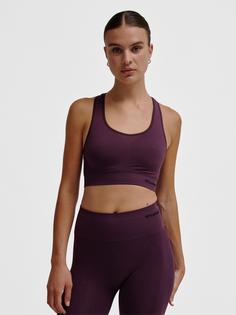 Rückansicht von hummel hmlTIF SEAMLESS SPORTS TOP Funktionstop Damen PLUM PERFECT