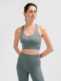 Rückansicht von hummel hmlTIF SEAMLESS SPORTS TOP Funktionstop Damen BALSAM GREEN