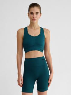 Rückansicht von hummel hmlTIF SEAMLESS SPORTS TOP Funktionstop Damen DARK SEA