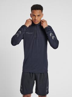 Rückansicht von hummel hmlAUTHENTIC PRO HALF ZIP SWEAT Funktionssweatshirt Herren ANTHRACITE