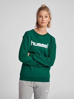 Rückansicht von hummel HMLGO COTTON LOGO SWEATSHIRT WOMAN Funktionssweatshirt Damen EVERGREEN