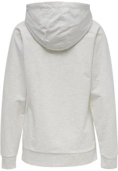 Rückansicht von hummel HMLGO COTTON LOGO HOODIE WOMAN Hoodie Damen EGRET MELANGE