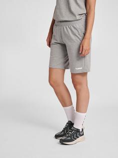 Rückansicht von hummel HMLGO COTTON BERMUDA SHORTS WOMAN Funktionsshorts Damen GREY MELANGE