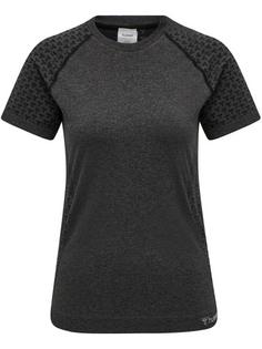 hummel hmlCI SEAMLESS T-SHIRT Funktionsshirt Damen BLACK MELANGE