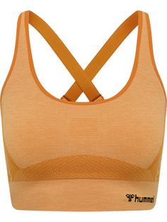 hummel hmlCLEA SEAMLESS SPORTS TOP Funktionstop Damen BLAZING ORANGE/CARROT CURL MELANGE