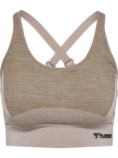 hummel hmlCLEA SEAMLESS SPORTS TOP Funktionstop Damen CHATEAU GRAY/DRIFTWOOD MELANGE