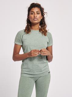 Rückansicht von hummel hmlCI SEAMLESS T-SHIRT Funktionsshirt Damen LILY PAD MELANGE