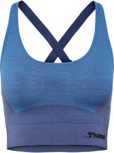 hummel hmlCLEA SEAMLESS SPORTS TOP Funktionstop Damen RIVIERA/INSIGNIA BLUE MELANGE