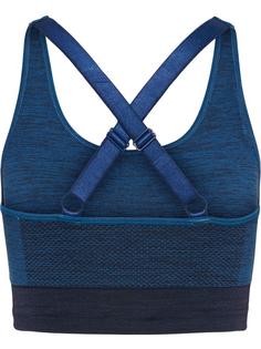 Rückansicht von hummel hmlCLEA SEAMLESS SPORTS TOP Funktionstop Damen INSIGNIA BLUE MELANGE