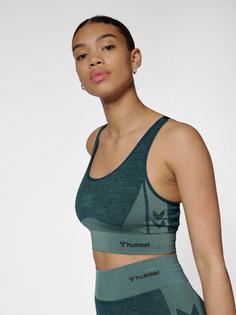 Rückansicht von hummel hmlCLEA SEAMLESS SPORTS TOP Funktionstop Damen GREEN GABLES/GARDEN TOPIARY ME