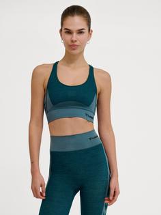 Rückansicht von hummel hmlCLEA SEAMLESS SPORTS TOP Funktionstop Damen DARK SEA