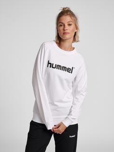 Rückansicht von hummel HMLGO COTTON LOGO SWEATSHIRT WOMAN Funktionssweatshirt Damen WHITE