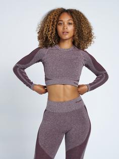 Rückansicht von hummel hmlKADY SEAMLESS T-SHIRT L/S Funktionsshirt Damen FUDGE MELANGE