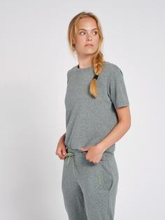 Rückansicht von hummel hmlZANDRA T-SHIRT T-Shirt Damen DARKEST SPRUCE MELANGE