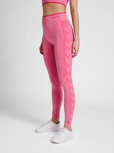 Rückansicht von hummel hmlMT UNA SEAMLESS MID WAIST TIGHTS Tights Damen AZALEA PINK MELANGE