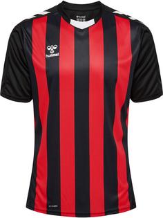 hummel hmlCORE XK STRIPED JERSEY S/S Funktionsshirt Herren BLACK/TRUE RED