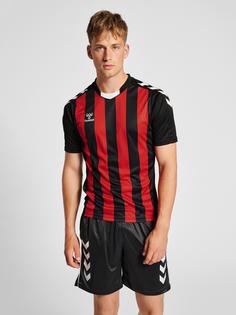 Rückansicht von hummel hmlCORE XK STRIPED JERSEY S/S Funktionsshirt Herren BLACK/TRUE RED