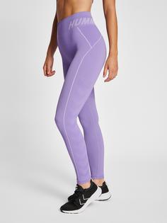 Rückansicht von hummel hmlTE CHRISTEL SEAMLESS MW TIGHTS Tights Damen PAISLEY PURPLE/LAVENDER MELANG
