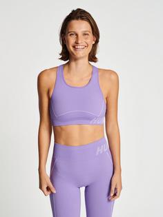 Rückansicht von hummel hmlTE CHRISTEL SEAMLESS SPORTS TOP Funktionsshirt Damen PAISLEY PURPLE/LAVENDER MELANG
