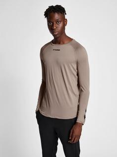 Rückansicht von hummel hmlMT BOW T-SHIRT L/S Funktionsshirt Herren DRIFTWOOD