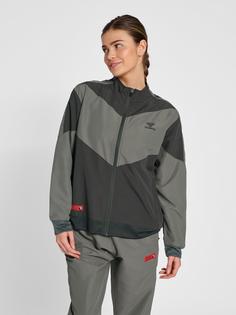 Rückansicht von hummel hmlPRO GRID WALK OUT JACKET WO Trainingsjacke Damen FORGED IRON/QUIET SHADE