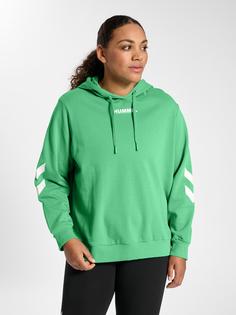 Rückansicht von hummel hmlLEGACY WOMAN HOODIE PLUS Hoodie Damen GREEN SPRUCE