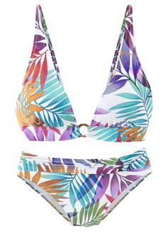 Lascana Triangel-Bikini Bikini Set Damen weiß bedruckt