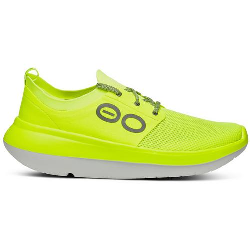 Rückansicht von OOFOS OOmy Stride Regenerationsschuhe Herren electro