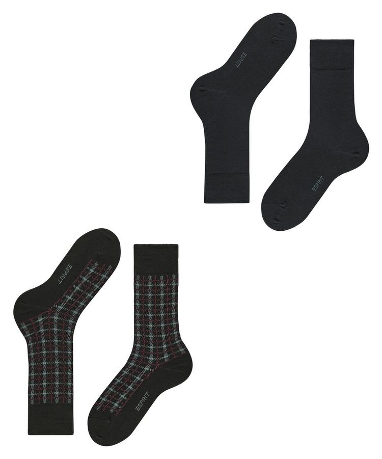 ESPRIT ESPRIT Multi Check SO  2-Pack Socken Herren - black (3000) - 2 | SportScheck