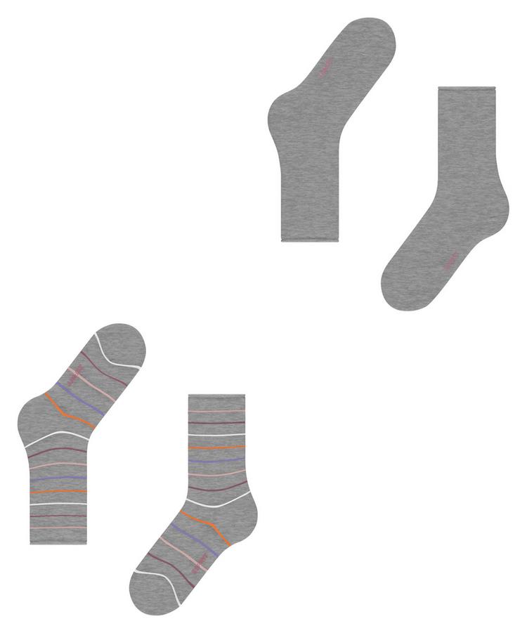 ESPRIT ESPRIT Multi Stripe SO  2-Pack Socken Damen - light grey (3400) - 2 | SportScheck