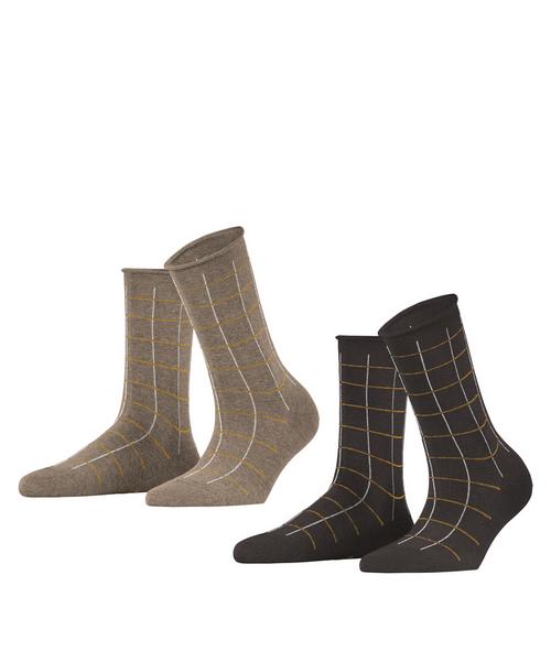 ESPRIT Checks 2-Pack Socken Damen
