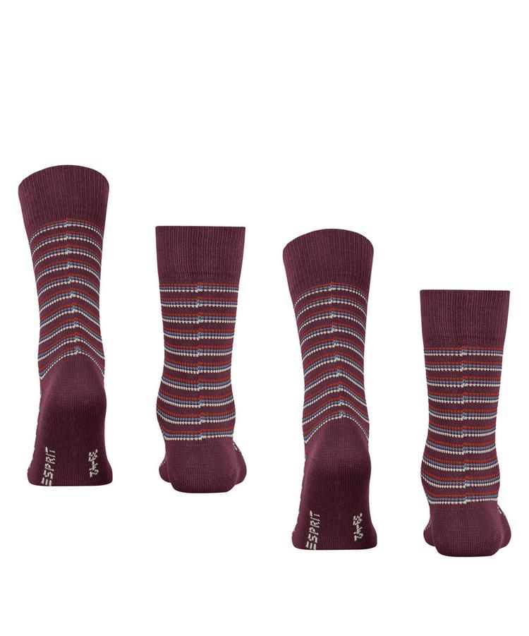 ESPRIT ESPRIT Piqu&eacute; Stripe SO  2-Pack Socken Herren - shadow red (8138) - 0 | SportScheck