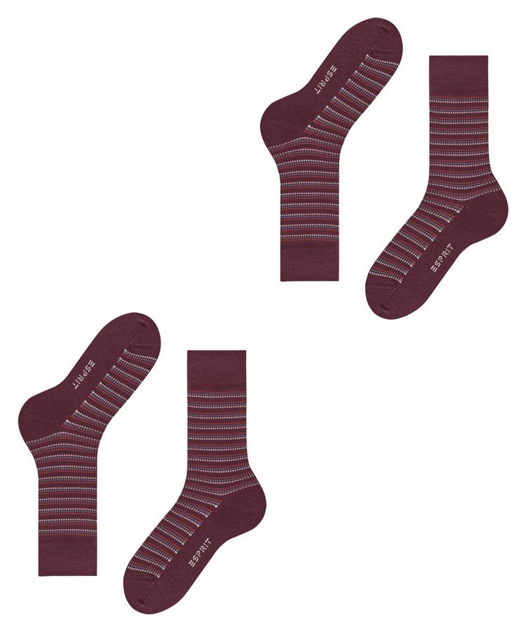 ESPRIT ESPRIT Piqu&eacute; Stripe SO  2-Pack Socken Herren - shadow red (8138) - 2 | SportScheck