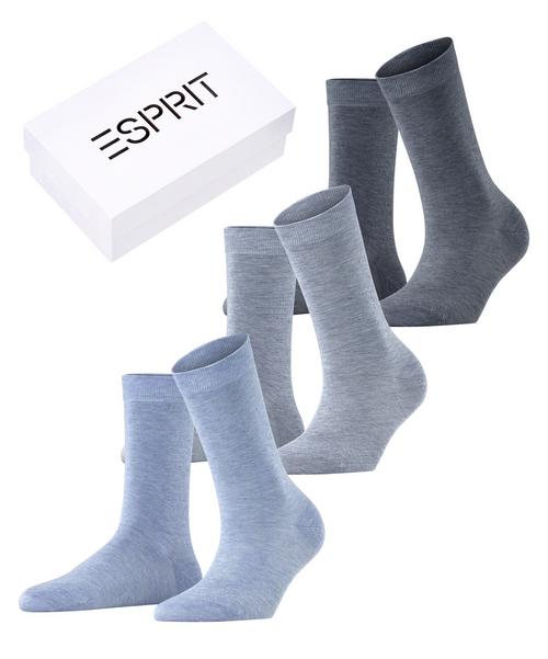 ESPRIT Solid-Mix SO 3-Pack Socken Damen
