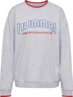 hummel hmlFAST OVERSIZED CREW Funktionssweatshirt Damen LIGHT GREY MELANGE