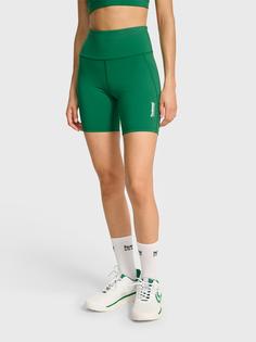 Rückansicht von hummel Funktionsshorts Damen VERDANT GREEN