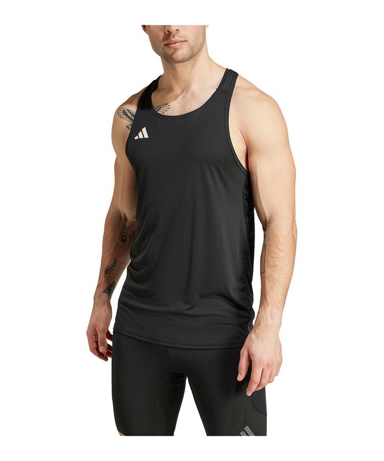 adidas adidas Adizero Tanktop Wei&szlig; Laufshirt Herren - schwarz - 2 | SportScheck