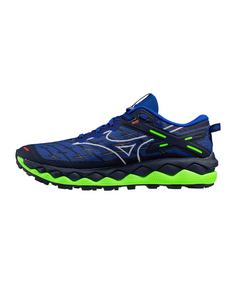 Rückansicht von Mizuno Wave Mujin 10 Laufschuh Laufschuhe Herren blau