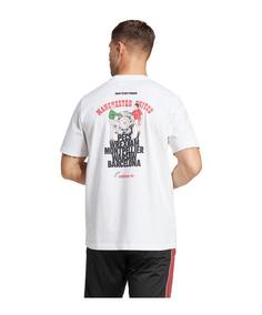 Rückansicht von adidas Manchester United 1991 T-Shirt Weiß Fanshirt weiss